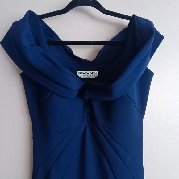 Chiara Boni La Petite Robe Mermaid Dress Navy Blue Size 48 (12) Prom Wedding - Picture 3 of 16